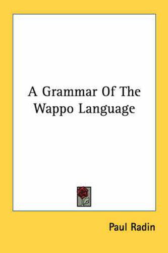 Cover image for A Grammar of the Wappo Language