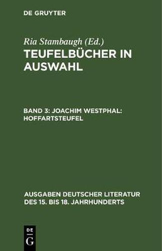 Cover image for Teufelbucher in Auswahl, Band 3, Joachim Westphal: Hoffartsteufel