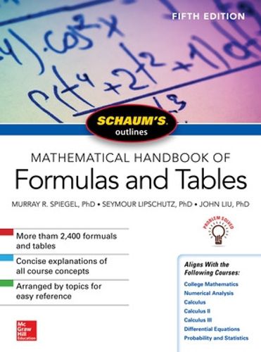 Cover image for Schaum's Outline of Mathematical Handbook of Formulas and Tables, Fifth Edition