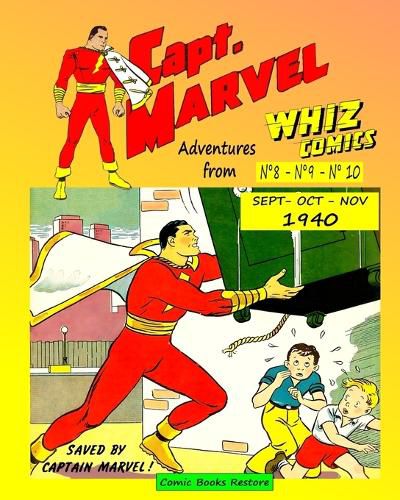 Cover image for Captain Marvel, three adventures from Whiz Comics -