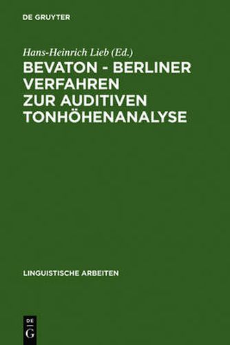 Cover image for BEVATON - Berliner Verfahren zur auditiven Tonhoehenanalyse