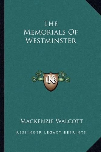 Cover image for The Memorials of Westminster