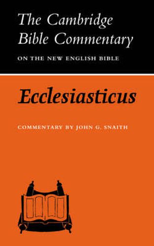 Cover image for Ecclesiasticus or the Wisdom of Jesus, Son of Sirach