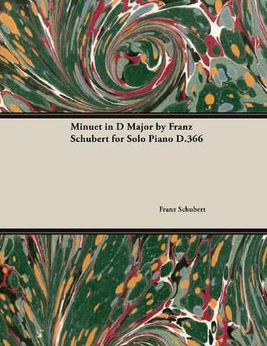 Cover image for Minuet in D Major By Franz Schubert For Solo Piano D.366