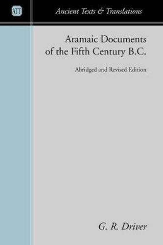 Cover image for Aramaic Documents of the Fifth Century B.C.: Abridged and Revised Edition