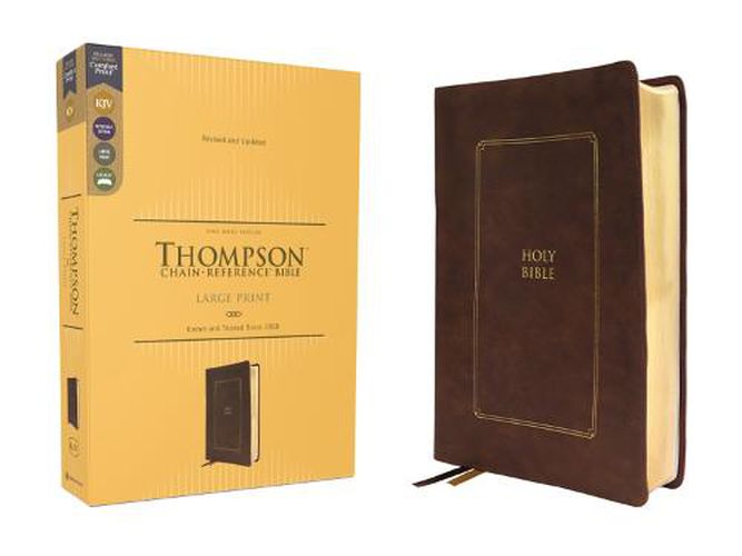 Cover image for KJV, Thompson Chain-Reference Bible, Large Print, Leathersoft, Brown, Red Letter, Comfort Print