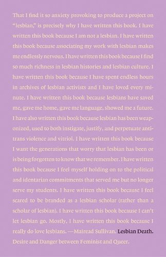 Cover image for Lesbian Death: Desire and Danger between Feminist and Queer