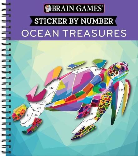 Cover image for Brain Games - Sticker by Number: Ocean Treasures