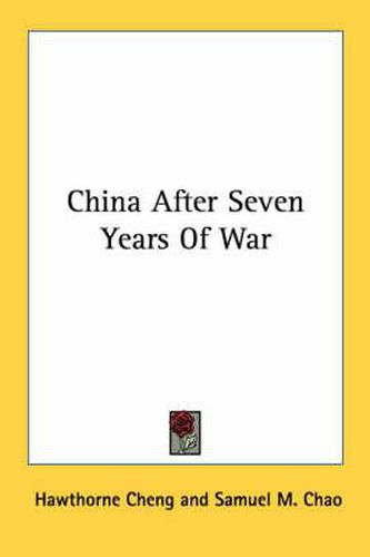 Cover image for China After Seven Years of War