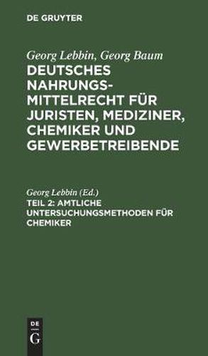 Amtliche Untersuchungsmethoden Fur Chemiker