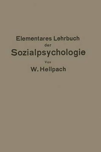 Cover image for Elementares Lehrbuch Der Sozialpsychologie