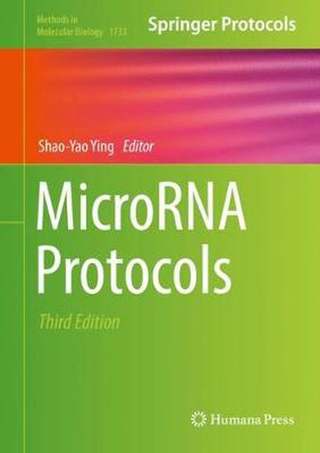 Cover image for MicroRNA Protocols