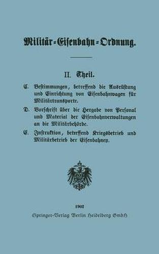 Cover image for Militar-Eisenbahn-Ordnung