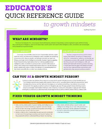 Cover image for Educator's Quick Reference Guide to Growth Mindsets