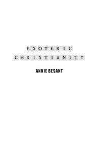 Cover image for Esoteric Christianity