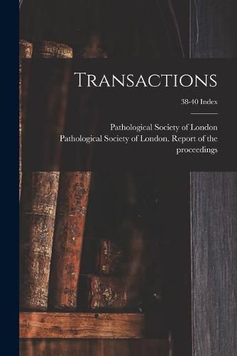 Cover image for Transactions; 38-40 Index