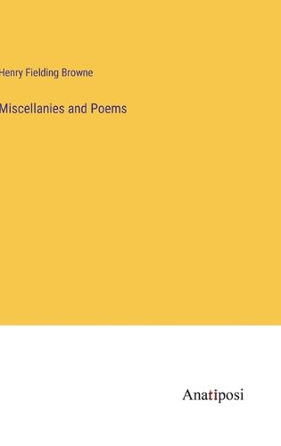 Cover image for Miscellanies and Poems