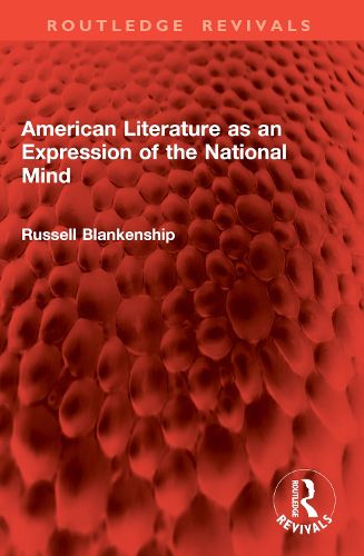 Cover image for American Literature as an Expression of the National Mind
