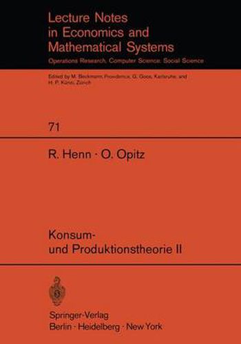 Cover image for Konsum- Und Produktionstheorie II