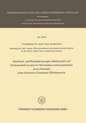 Cover image for Nachweis Und Reizbedingungen Olfaktorisch Und Rhinosensibel Evozierter Hirnrindensummenpotentiale Sowie Konzept Einer Klinischen Computer-Olfaktometrie