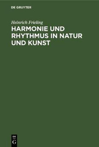 Cover image for Harmonie und Rhythmus in Natur und Kunst