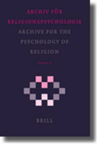 Cover image for Archive for the Psychology of Religion / Archiv fur Religionspsychologie, Volume 27 (2005)