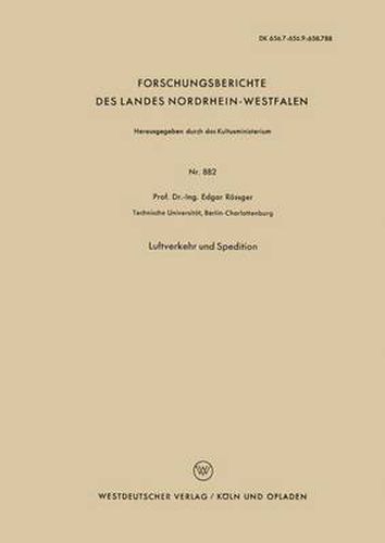 Cover image for Luftverkehr Und Spedition