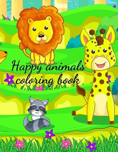 Cover image for Happy animals coloring book