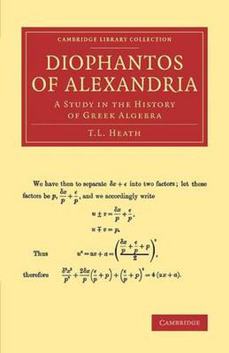 Cover image for Diophantos of Alexandria: A Study in the History of Greek Algebra