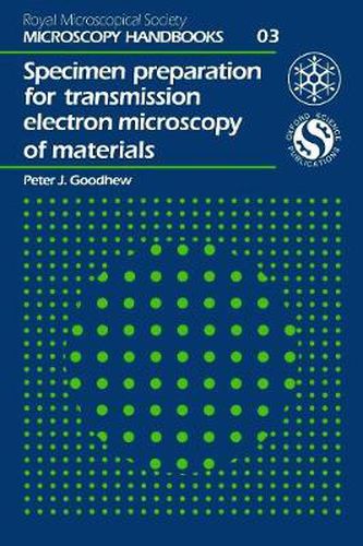 Cover image for Specimen preparation for transmission electron microscopy of materials