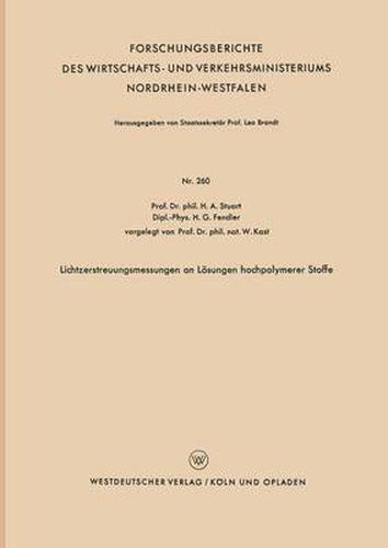 Cover image for Lichtzerstreuungsmessungen an Loesungen Hochpolymerer Stoffe