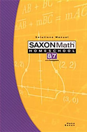 Cover image for Saxon Math Homeschool 8/7 Solutions Manual