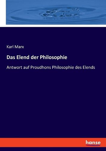 Cover image for Das Elend der Philosophie