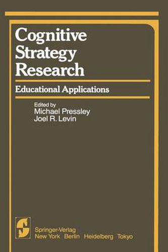 Cover image for Cognitive Strategy Research: Educational Applications