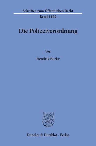 Cover image for Die Polizeiverordnung