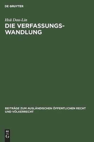 Cover image for Die Verfassungswandlung