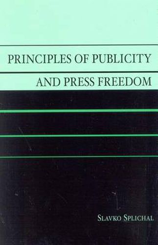 Cover image for Principles of Publicity and Press Freedom