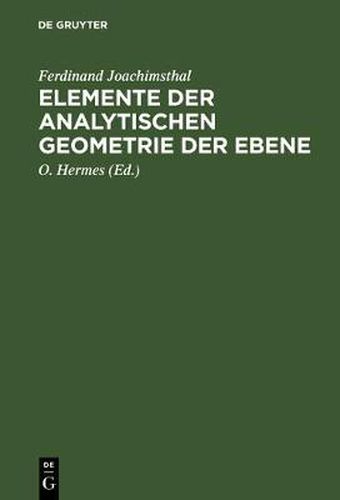 Cover image for Elemente der analytischen Geometrie der Ebene