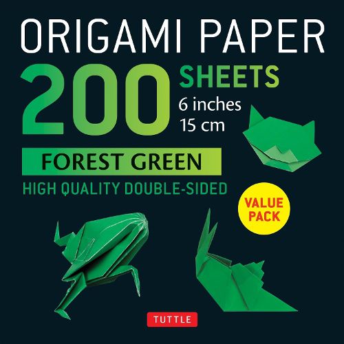 Cover image for Origami Paper 200 sheets Forest Green 6" (15 cm)