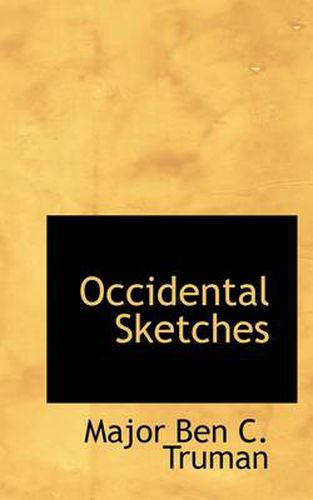 Cover image for Occidental Sketches