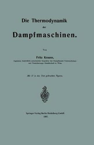 Cover image for Die Thermodynamik Der Dampfmaschinen