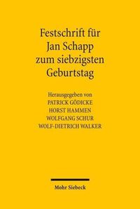Cover image for Festschrift fur Jan Schapp zum siebzigsten Geburtstag