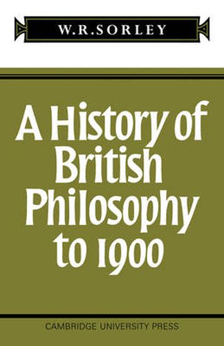 Cover image for A History of British Philosophy to 1900