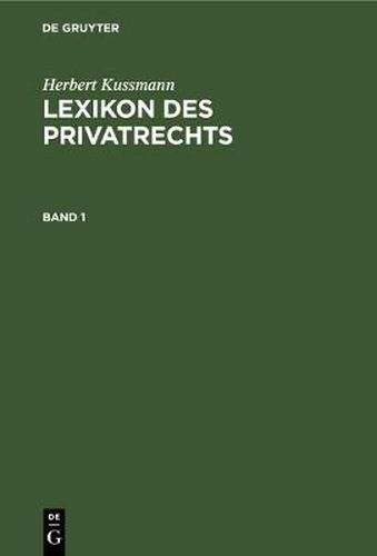 Cover image for Lexikon Des Privatrechts