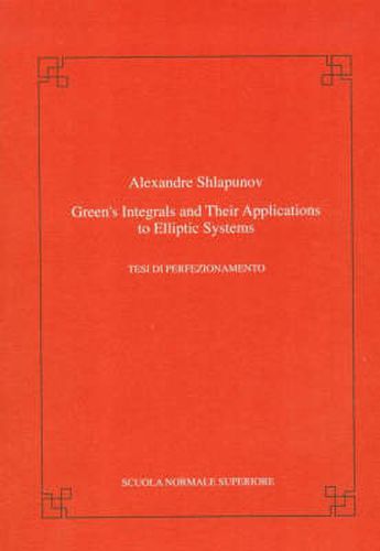 Cover image for Green's integrals and their applications to elliptic systems
