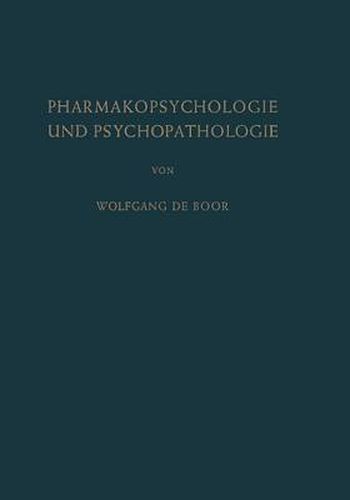 Cover image for Pharmakopsychologie und Psychopathologie