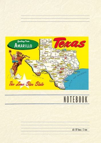 Cover image for Vintage Lined Notebook Greetings from Amarillo, Texas, Map