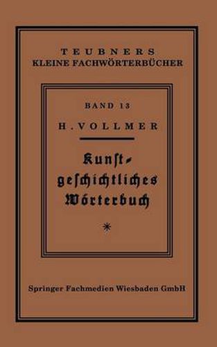 Cover image for Kunstgeschichtliches Woerterbuch