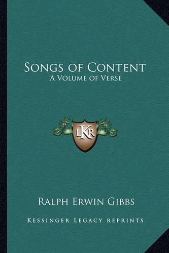 Cover image for Songs of Content: A Volume of Verse