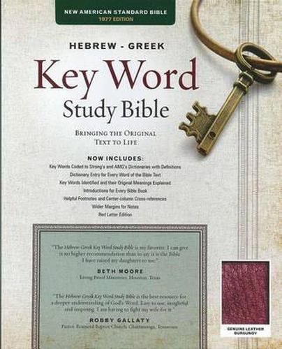 Cover image for The Hebrew-Greek Key Word Study Bible: Nasb-77 Edition, Burgundy Genuine Indexed